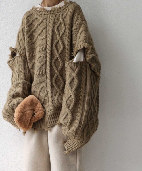 antiqua(アンティカ)の「バックルデザインニット(ニット/セーター・レディース・ブラック/ブルー/カーキ・FREE)」の16枚目の写真