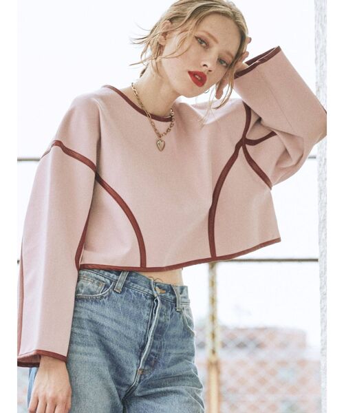 jouetie（ジュエティ）の「パイピングプルオーバー（スウェット・レディース・ブラック/ピンク/ブルー・MEDIUM）」の17枚目の写真