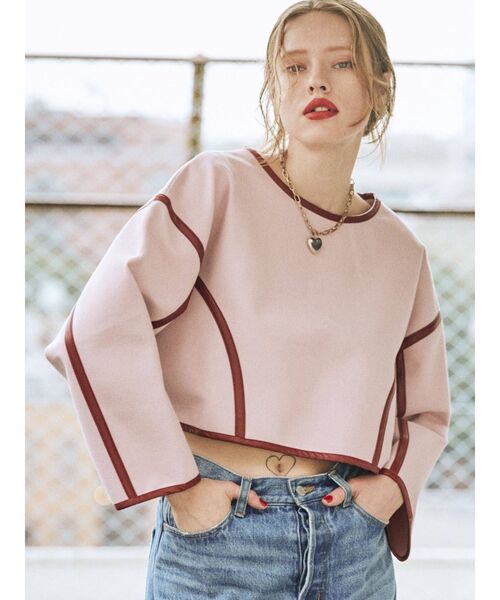 jouetie（ジュエティ）の「パイピングプルオーバー（スウェット・レディース・ブラック/ピンク/ブルー・MEDIUM）」の10枚目の写真