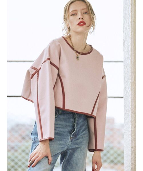 jouetie（ジュエティ）の「パイピングプルオーバー（スウェット・レディース・ブラック/ピンク/ブルー・MEDIUM）」の14枚目の写真