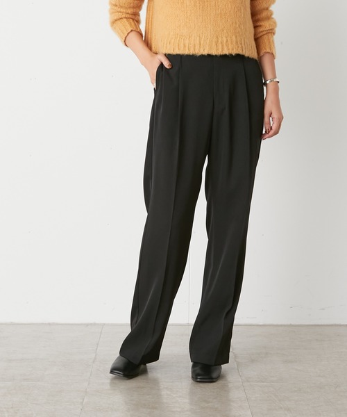 Omekashi（オメカシ）の「フロントサイドボタンパンツ（スラックス・レディース・ブラウン/ブラック/パープル・36/38）」の2枚目の写真