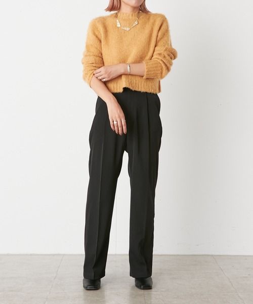 Omekashi（オメカシ）の「フロントサイドボタンパンツ（スラックス・レディース・ブラウン/ブラック/パープル・36/38）」の8枚目の写真