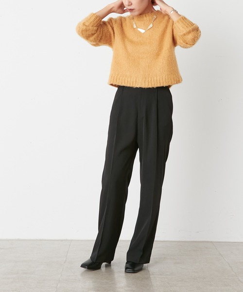 Omekashi（オメカシ）の「フロントサイドボタンパンツ（スラックス・レディース・ブラウン/ブラック/パープル・36/38）」の9枚目の写真