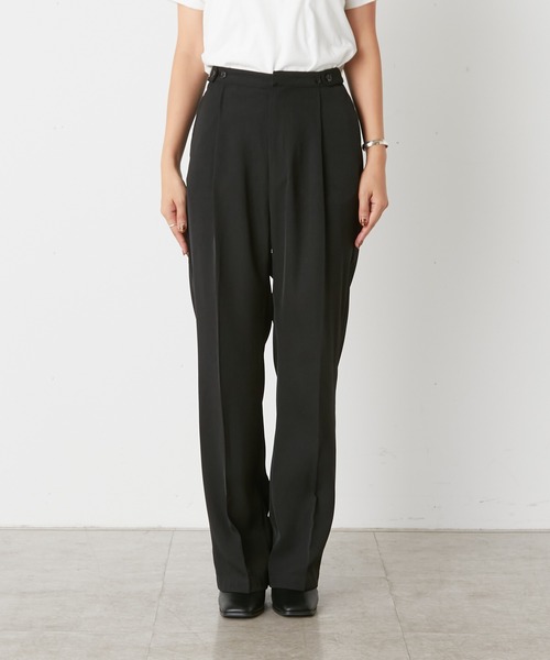 Omekashi（オメカシ）の「フロントサイドボタンパンツ（スラックス・レディース・ブラウン/ブラック/パープル・36/38）」の10枚目の写真