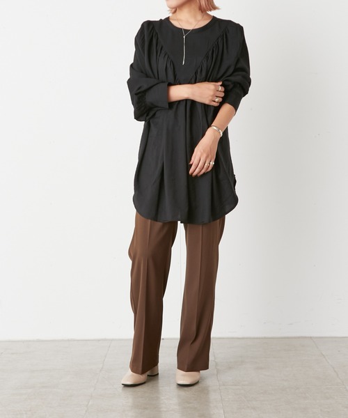Omekashi（オメカシ）の「フロントサイドボタンパンツ（スラックス・レディース・ブラウン/ブラック/パープル・36/38）」の21枚目の写真