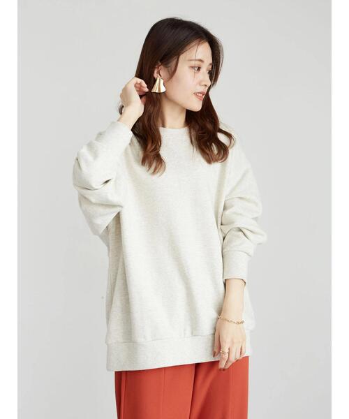 Green Parks(グリーンパークス)の「裏毛クルーネックプルオーバー*(スウェット・レディース・杢グレー/レッド/オートミール/ブラック/カーキ・FREE)」の6枚目の写真