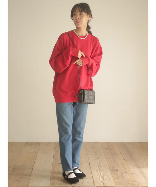 Green Parks(グリーンパークス)の「裏毛クルーネックプルオーバー*(スウェット・レディース・杢グレー/レッド/オートミール/ブラック/カーキ・FREE)」の13枚目の写真