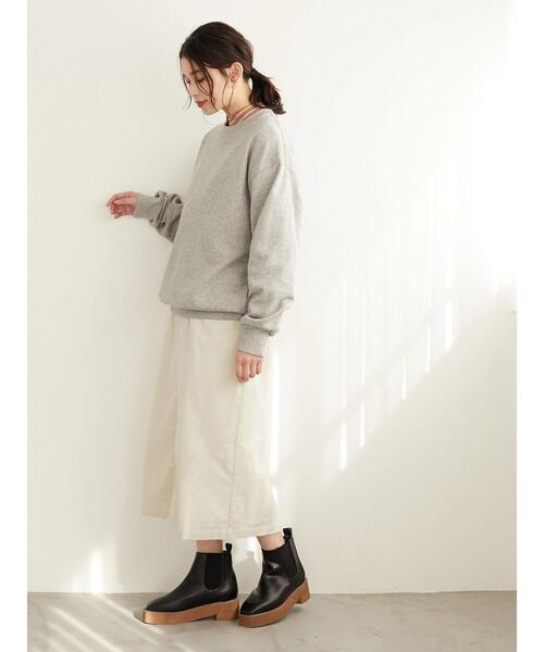 Green Parks(グリーンパークス)の「裏毛クルーネックプルオーバー*(スウェット・レディース・杢グレー/レッド/オートミール/ブラック/カーキ・FREE)」の15枚目の写真