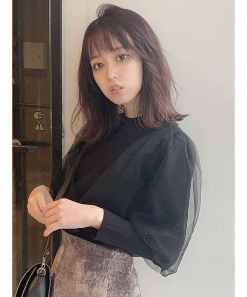 dazzlin（ダズリン）の「チュールベールスリーブカシュクールニット（ニット/セーター・レディース・ブラック/グレー/ブラウン/ベージュ・FREE）」の11枚目の写真