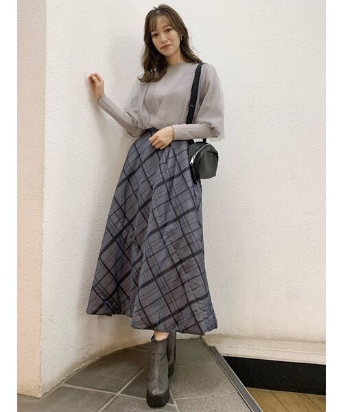 dazzlin（ダズリン）の「チュールベールスリーブカシュクールニット（ニット/セーター・レディース・ブラック/グレー/ブラウン/ベージュ・FREE）」の10枚目の写真