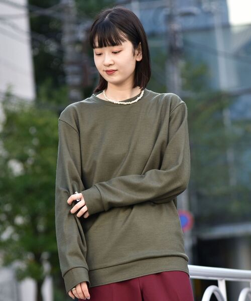 SHIPS（シップス）の「SHIPS: ボイルドウール クルーネック プルオーバー（Tシャツ/カットソー・メンズ・オフホワイト/オリーブ/ネイビー・SMALL/MEDIUM/LARGE/X-LARGE）」の12枚目の写真