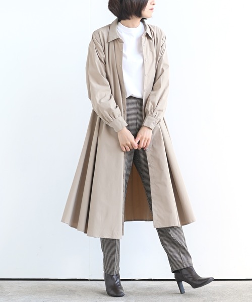 rps（アールピーエス）の「ＢＡＣＫプリーツシャツワンピース（シャツワンピース・レディース・グレイッシュベージュ/モカ/チャコールグレー/ブラック/ライトグレー/カーキ・M/フリー）」の5枚目の写真