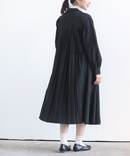 rps（アールピーエス）の「ＢＡＣＫプリーツシャツワンピース（シャツワンピース・レディース・グレイッシュベージュ/モカ/チャコールグレー/ブラック/ライトグレー/カーキ・M/フリー）」の20枚目の写真