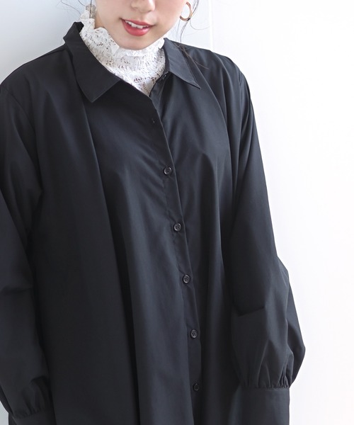 rps（アールピーエス）の「ＢＡＣＫプリーツシャツワンピース（シャツワンピース・レディース・グレイッシュベージュ/モカ/チャコールグレー/ブラック/ライトグレー/カーキ・M/フリー）」の8枚目の写真