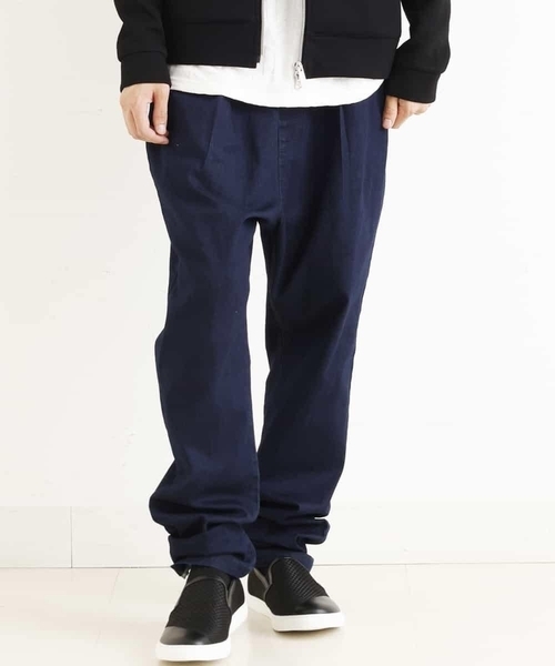 MK MICHEL KLEIN HOMME (エムケーミッシェルクランオム)の「『ゆったり快適/ストレッチ』ワイドストレッチデニムパンツ(デニムパンツ・メンズ・ネイビー・48/46)」の2枚目の写真