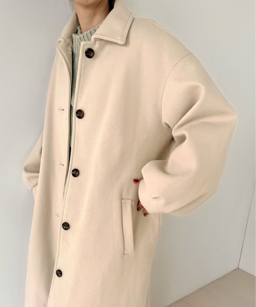 Bab（バブ）の「【WEB限定】ステンカラーバックフレアコート（ステンカラーコート・レディース・アイボリー/ブラック/チャコールグレー・38）」の12枚目の写真