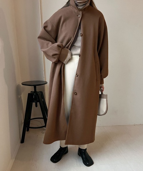 Bab（バブ）の「【WEB限定】ステンカラーバックフレアコート（ステンカラーコート・レディース・アイボリー/ブラック/チャコールグレー・38）」の18枚目の写真