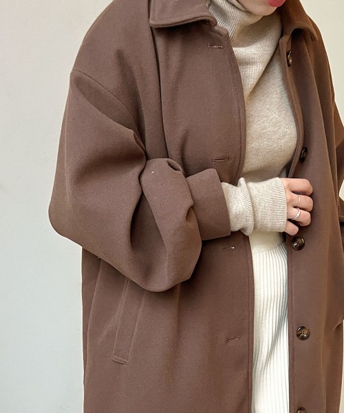 Bab（バブ）の「【WEB限定】ステンカラーバックフレアコート（ステンカラーコート・レディース・アイボリー/ブラック/チャコールグレー・38）」の16枚目の写真