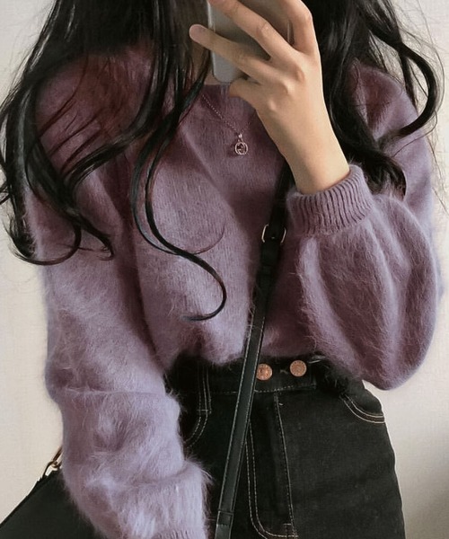 Girly Doll(ガーリードール)の「シャギークルーネックプルオーバー(ニット/セーター・レディース・ホワイト/ブルー/ピンク/グレー/ブラック/パープル/ブラウン/ライトグリーン/ブルー系その他2/ホワイト系その他/グレー系その他/ブルー系その他/グレー系その他2/ホワイト系その他2・FREE)」の13枚目の写真