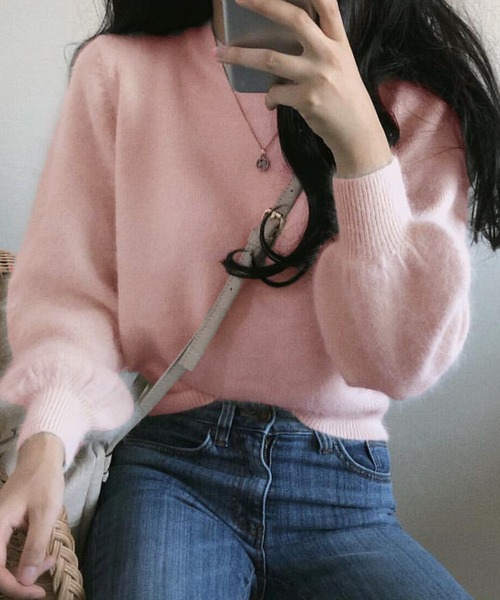 シャギークルーネックプルオーバー