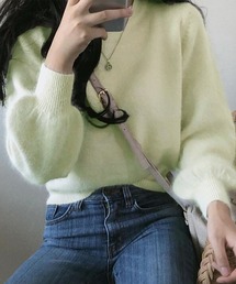 シャギークルーネックプルオーバー