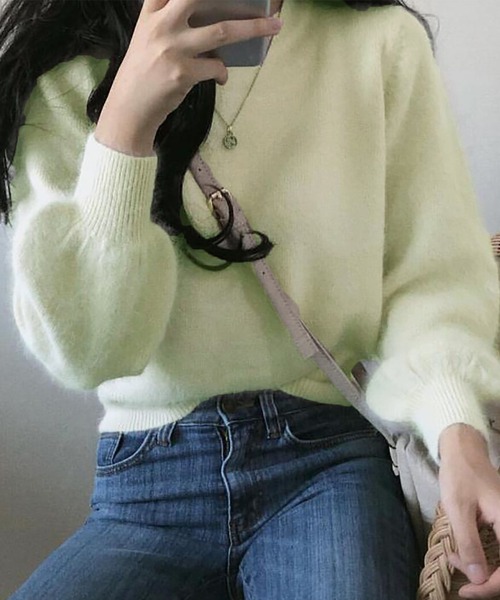 Girly Doll(ガーリードール)の「シャギークルーネックプルオーバー(ニット/セーター・レディース・ホワイト/ブルー/ピンク/グレー/ブラック/パープル/ブラウン/ライトグリーン/ブルー系その他2/ホワイト系その他/グレー系その他/ブルー系その他/グレー系その他2/ホワイト系その他2・FREE)」の10枚目の写真