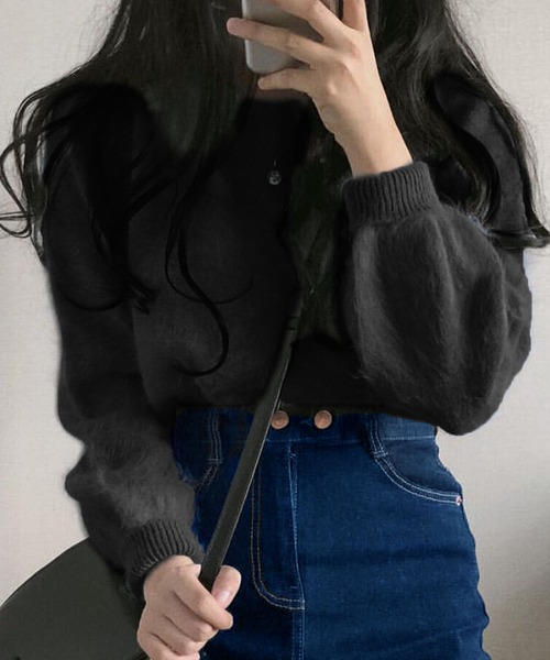 Girly Doll(ガーリードール)の「シャギークルーネックプルオーバー(ニット/セーター・レディース・ホワイト/ブルー/ピンク/グレー/ブラック/パープル/ブラウン/ライトグリーン/ブルー系その他2/ホワイト系その他/グレー系その他/ブルー系その他/グレー系その他2/ホワイト系その他2・FREE)」の5枚目の写真