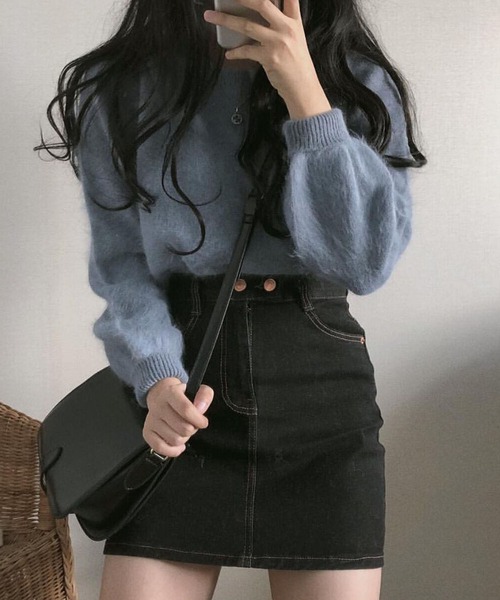 シャギークルーネックプルオーバー