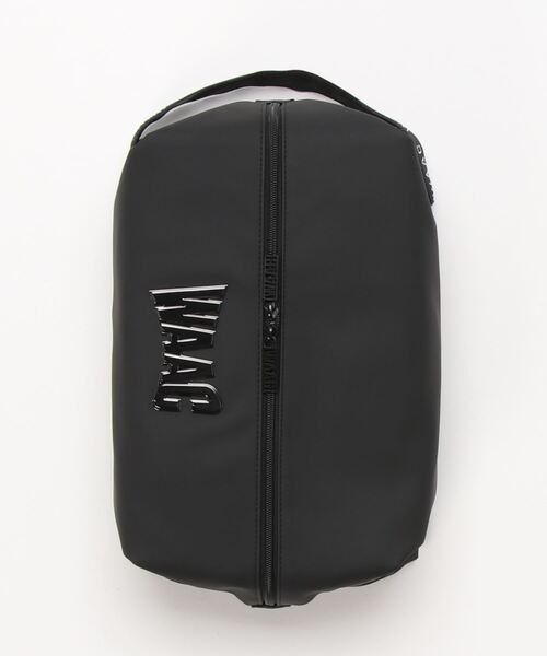 【美品】 ブラック 《WAAC》UNISEX マットレザー シューズケース 【美品】 ブラック 《WAAC》UNISEX マットレザー シューズケース
