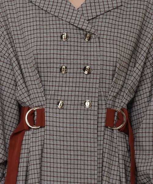 REDYAZEL（レディアゼル）の「チェックダブルボタンシャツワンピース（ワンピース・レディース・レッド/グリーン/ネイビー・FREE）」の15枚目の写真