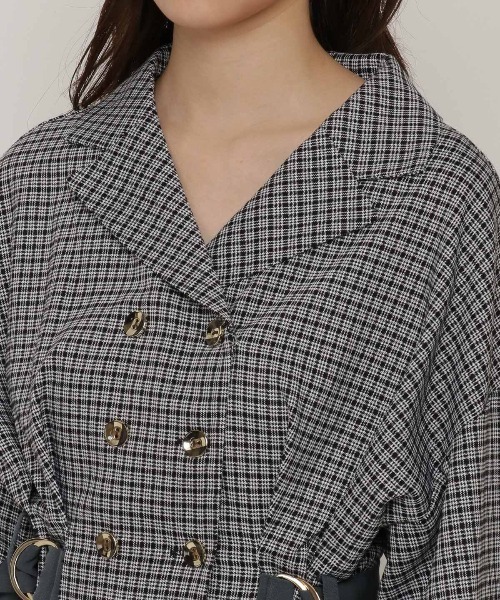 REDYAZEL（レディアゼル）の「チェックダブルボタンシャツワンピース（ワンピース・レディース・レッド/グリーン/ネイビー・FREE）」の21枚目の写真