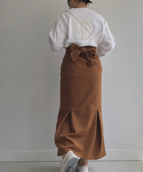 omom sot（オムオムソット）の「マーメイドスカート ハイウエスト omom sot（スカート・レディース・ベージュ/ブラウン・M）」の7枚目の写真