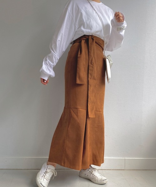 omom sot（オムオムソット）の「マーメイドスカート ハイウエスト omom sot（スカート・レディース・ベージュ/ブラウン・M）」の10枚目の写真