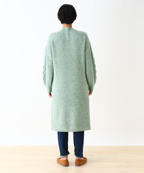 DRESKIP（ドレスキップ）の「◆ハイネックケーブルニットワンピース（ワンピース・レディース・ダークブラウン/サンドベージュ/グリーン系・02/03）」の6枚目の写真