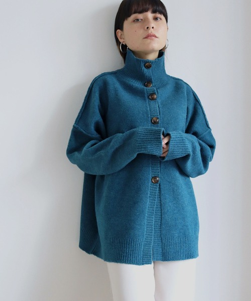 HER CLOSET（ハークローゼット）の「【shemoshelly】マルチwayハイネックニットカーディガン（カーディガン/ボレロ・レディース・ブルー/テラコッタ/ベージュ/ブラック・M）」の4枚目の写真