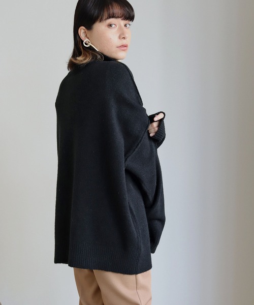 HER CLOSET（ハークローゼット）の「【shemoshelly】マルチwayハイネックニットカーディガン（カーディガン/ボレロ・レディース・ブルー/テラコッタ/ベージュ/ブラック・M）」の18枚目の写真