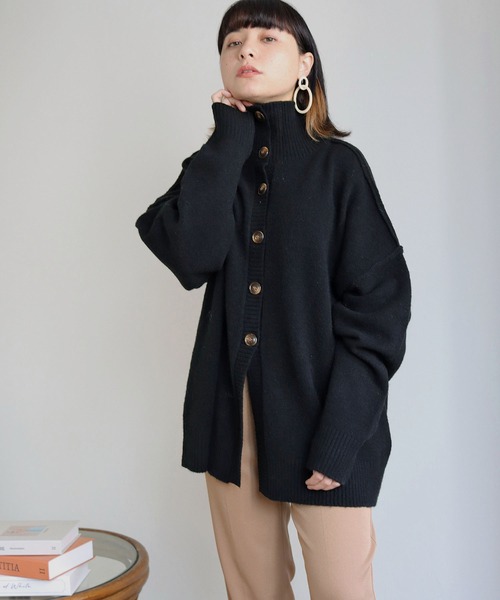 HER CLOSET（ハークローゼット）の「【shemoshelly】マルチwayハイネックニットカーディガン（カーディガン/ボレロ・レディース・ブルー/テラコッタ/ベージュ/ブラック・M）」の14枚目の写真