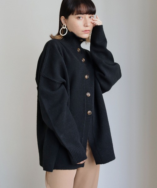 HER CLOSET（ハークローゼット）の「【shemoshelly】マルチwayハイネックニットカーディガン（カーディガン/ボレロ・レディース・ブルー/テラコッタ/ベージュ/ブラック・M）」の16枚目の写真