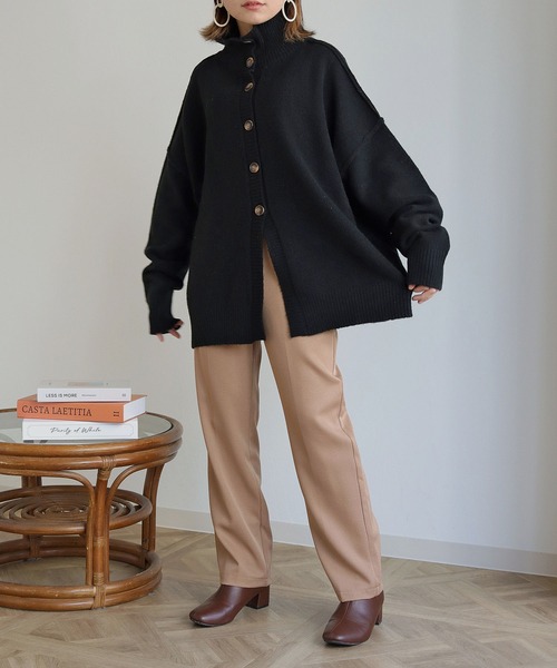 HER CLOSET（ハークローゼット）の「【shemoshelly】マルチwayハイネックニットカーディガン（カーディガン/ボレロ・レディース・ブルー/テラコッタ/ベージュ/ブラック・M）」の19枚目の写真