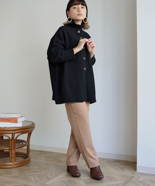 HER CLOSET（ハークローゼット）の「【shemoshelly】マルチwayハイネックニットカーディガン（カーディガン/ボレロ・レディース・ブルー/テラコッタ/ベージュ/ブラック・M）」の20枚目の写真