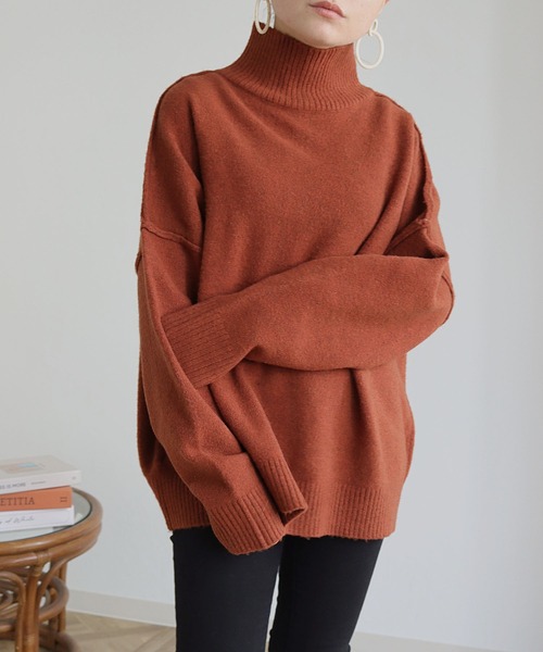 HER CLOSET（ハークローゼット）の「【shemoshelly】マルチwayハイネックニットカーディガン（カーディガン/ボレロ・レディース・ブルー/テラコッタ/ベージュ/ブラック・M）」の22枚目の写真