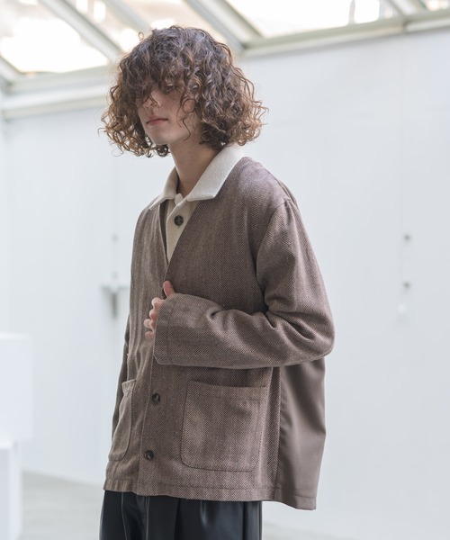 CASPER JOHN(キャスパージョン)の「Herringbone cardigan/ヘリンボーンカーディガン(カーディガン/ボレロ・メンズ・ベージュ/グレー・SMALL/MEDIUM/LARGE)」の21枚目の写真