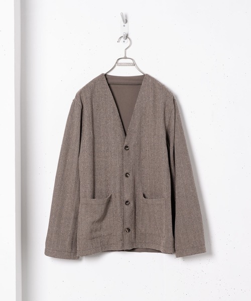 CASPER JOHN(キャスパージョン)の「Herringbone cardigan/ヘリンボーンカーディガン(カーディガン/ボレロ・メンズ・ベージュ/グレー・SMALL/MEDIUM/LARGE)」の13枚目の写真