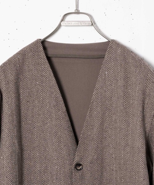 CASPER JOHN(キャスパージョン)の「Herringbone cardigan/ヘリンボーンカーディガン(カーディガン/ボレロ・メンズ・ベージュ/グレー・SMALL/MEDIUM/LARGE)」の22枚目の写真