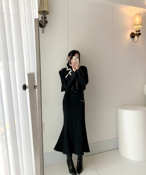 Mayree（メイリー）の「Mayree/ハイウエストフィッシュテールデニムスカート（デニムスカート・レディース・ブルー/ブラック・SMALL/MEDIUM）」の12枚目の写真