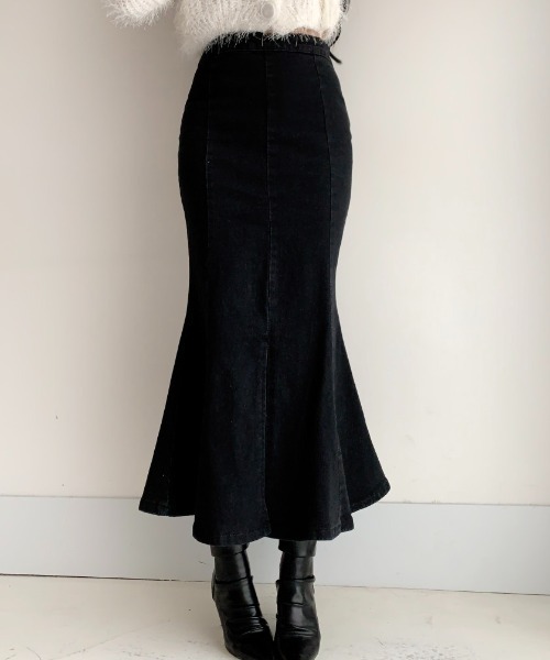 Mayree（メイリー）の「Mayree/ハイウエストフィッシュテールデニムスカート（デニムスカート・レディース・ブルー/ブラック・SMALL/MEDIUM）」の18枚目の写真