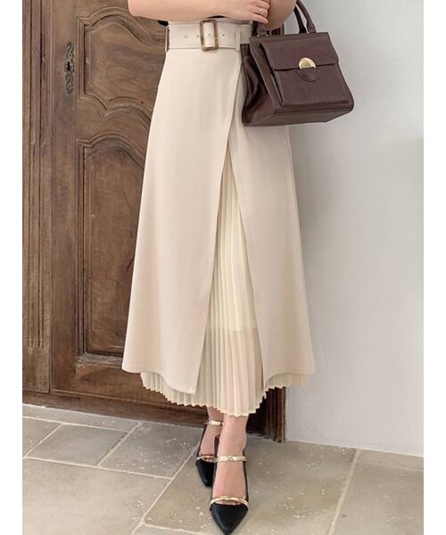 RESEXXY（リゼクシー）の「レイヤードプリーツスカート（スカート・レディース・ブラック/ベージュ/ブルー・FREE）」の3枚目の写真