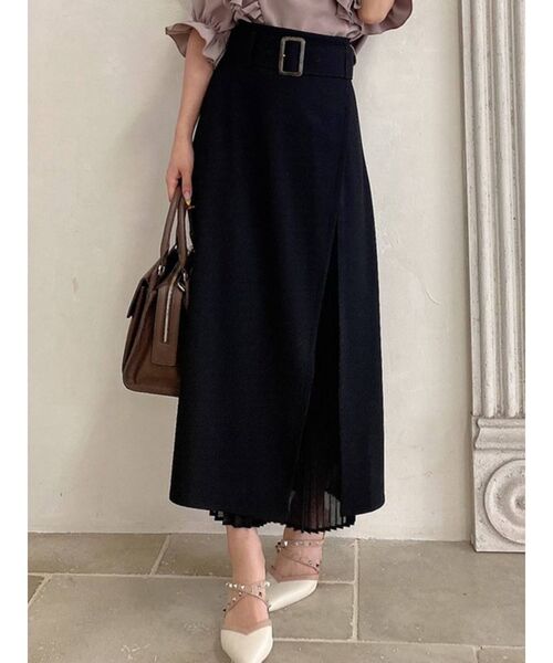 RESEXXY（リゼクシー）の「レイヤードプリーツスカート（スカート・レディース・ブラック/ベージュ/ブルー・FREE）」の2枚目の写真