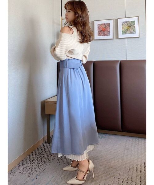 RESEXXY（リゼクシー）の「レイヤードプリーツスカート（スカート・レディース・ブラック/ベージュ/ブルー・FREE）」の5枚目の写真