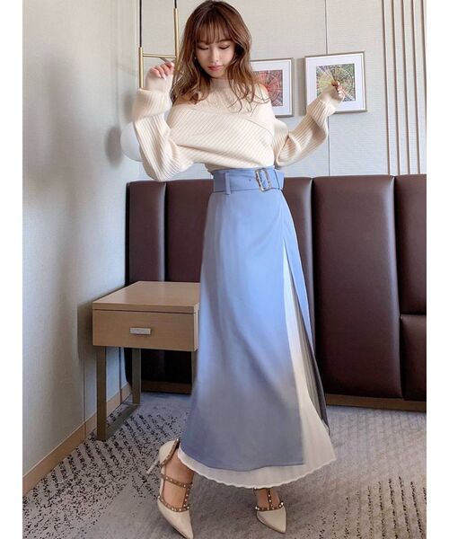 RESEXXY（リゼクシー）の「レイヤードプリーツスカート（スカート・レディース・ブラック/ベージュ/ブルー・FREE）」の8枚目の写真